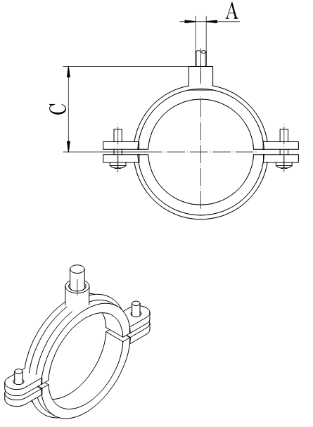 Stainless Steel Split Ring Hanger Two Screw