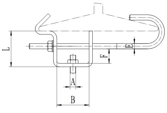 Adjustable Beam Clamp with J Bolt