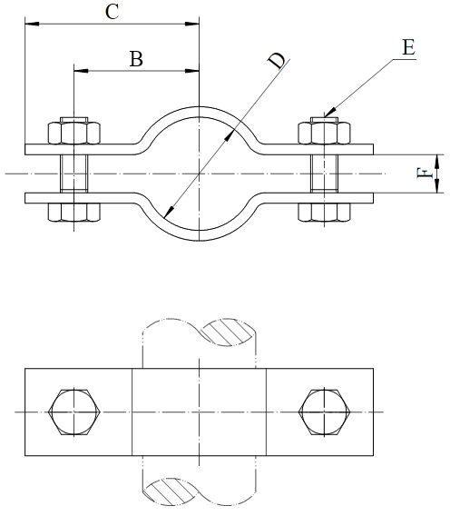 Two Bolt Pipe Clamp